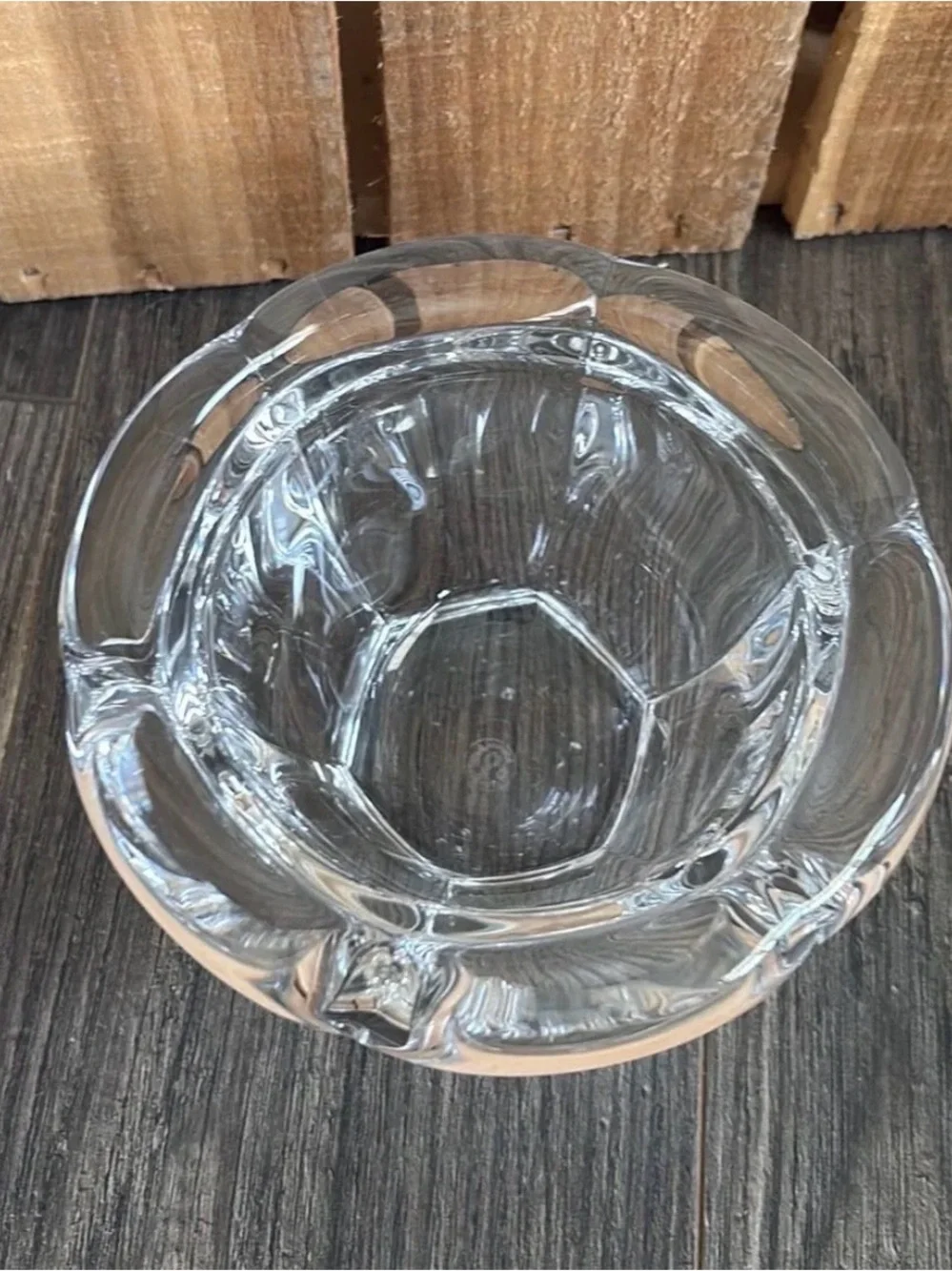 Vintage Baccarat Clear Crystal Lidded Jam Jar